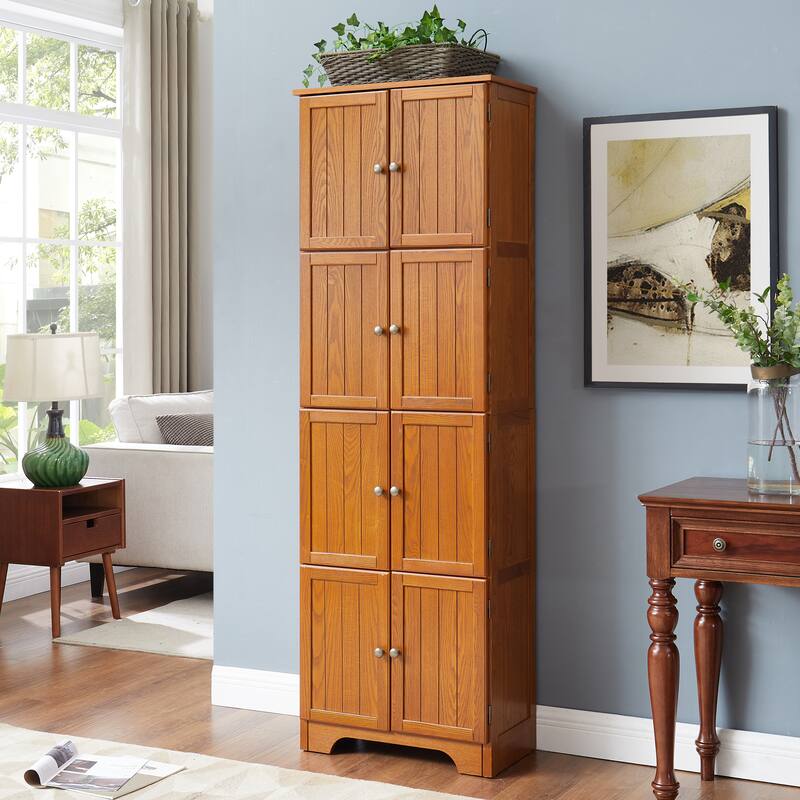 72.4" Tall Storage Cabinet with 8 Doors and 4 Shelves
