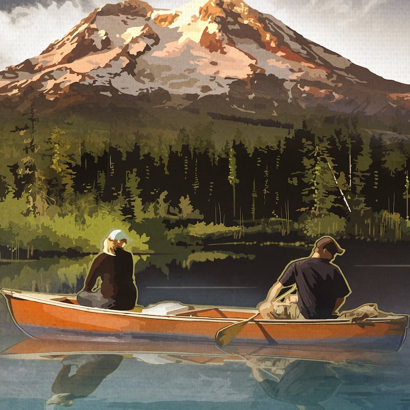 Mount Rainier by Old Red Truck Canvas Art Print