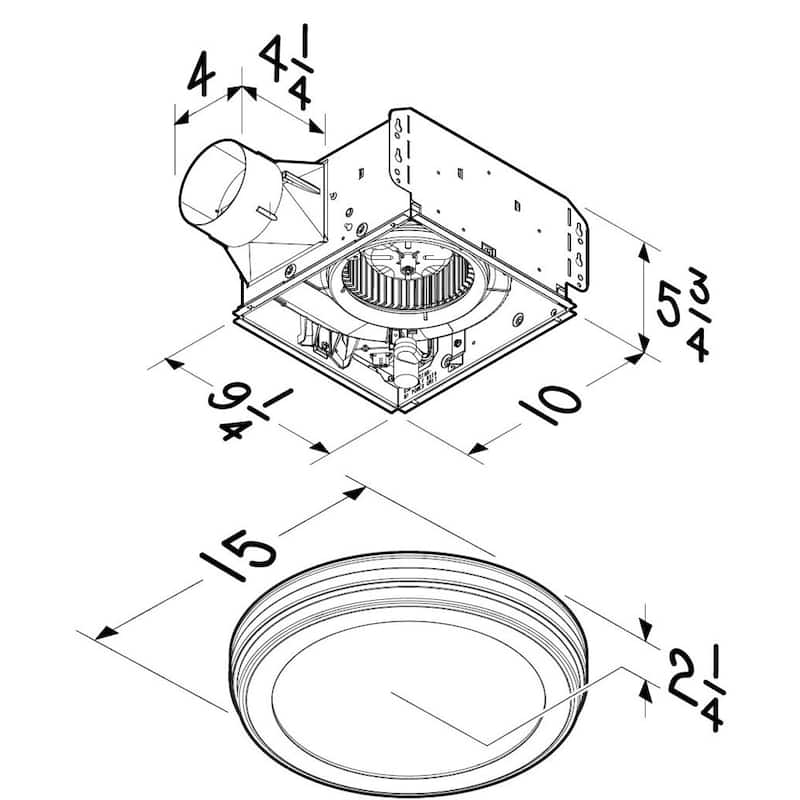 Broan AER80L 80 CFM 0.8 Sone Ceiling Mounted Exhaust Fan with Round