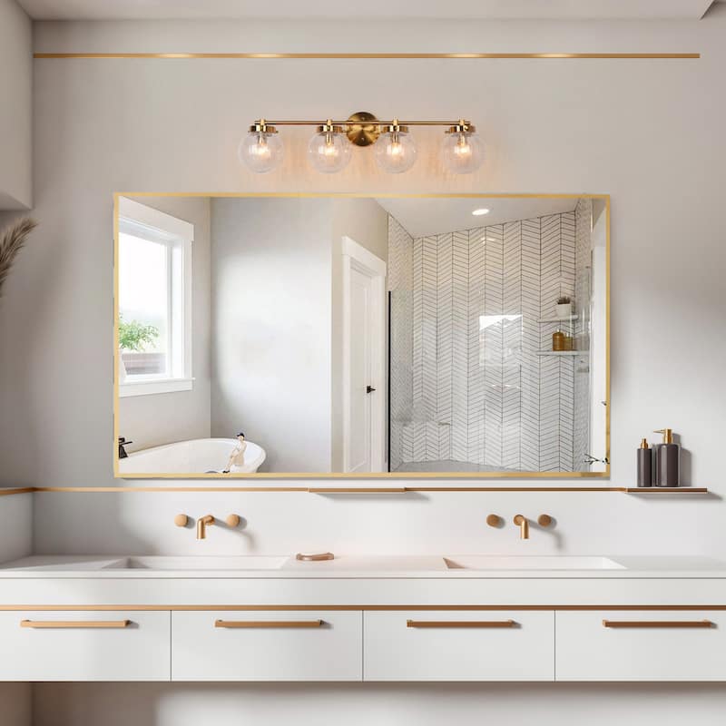 Bola Modern Gold 4-Light Bathroom Vanity Light Orb Glass Wall Sconces