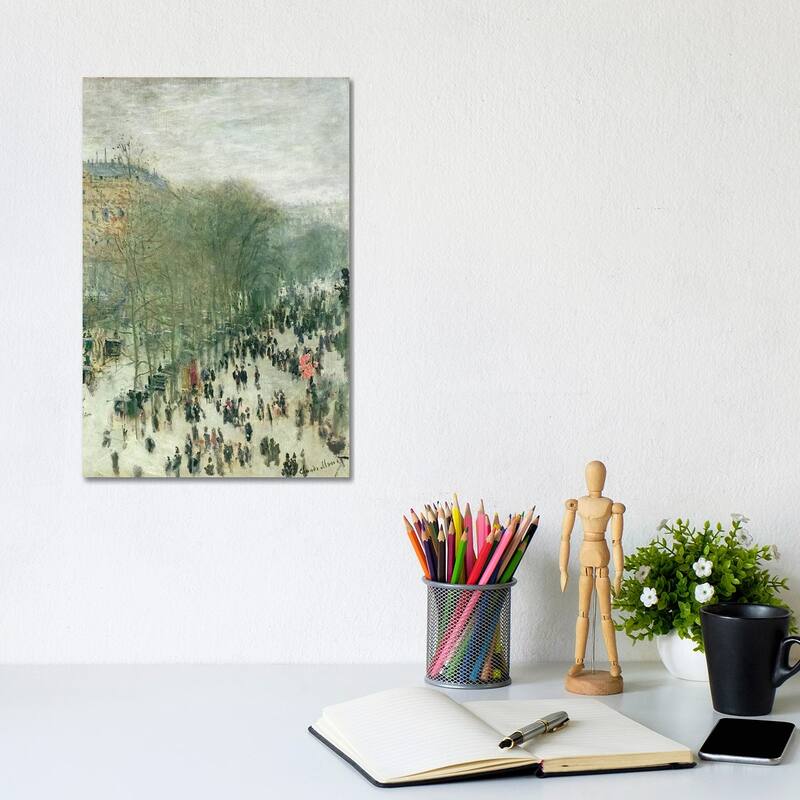iCanvas "Boulevard des Capucines, 1873-4 " by Claude Monet Canvas Print - 12x8x0.75