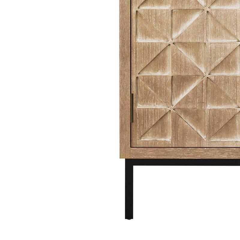 Antique brown 29 in. H Accent Cabinet with 2 Shelves and 4 Doors - 55.20" x 13.50"