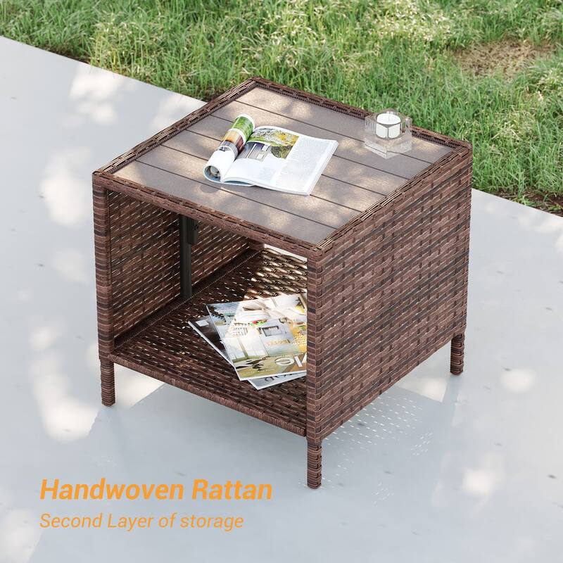LIVOOSUN Patio 6Pcs Furniture Conversation Gray Rattan Swivel Rocking Sofa Set