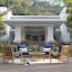 Option Natural Teak/Navy Cushion