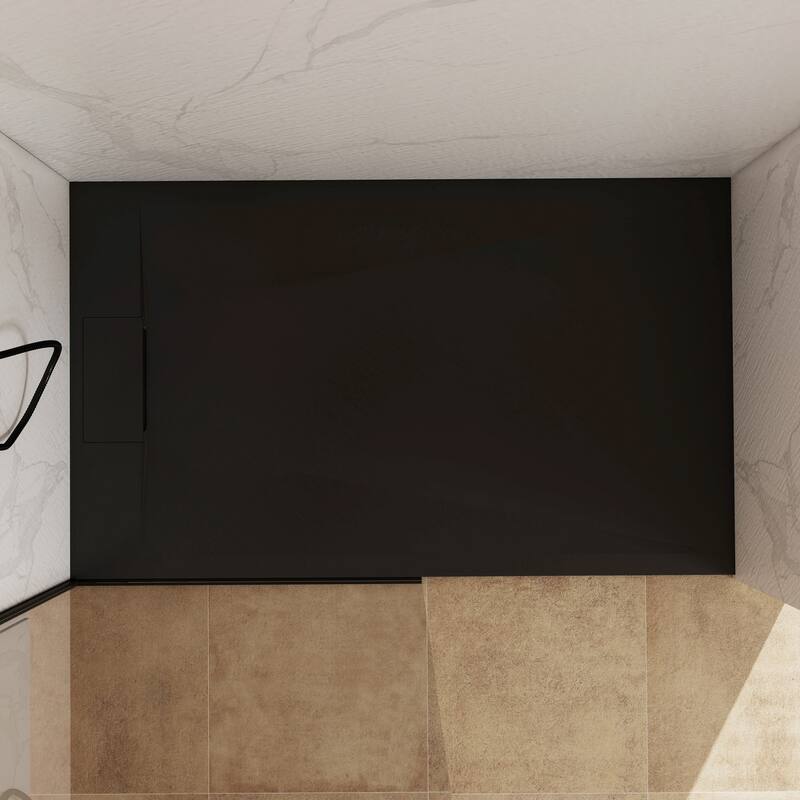 SMC Alcove Shower Pan Base with Reversible Drain, Low Profile, Wheelchair Access, Slip-Resistant, cUPC Certified