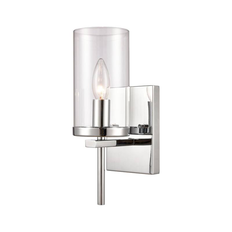 Elk Home Oakland Chrome With Clear Glass 1 Light Sconce