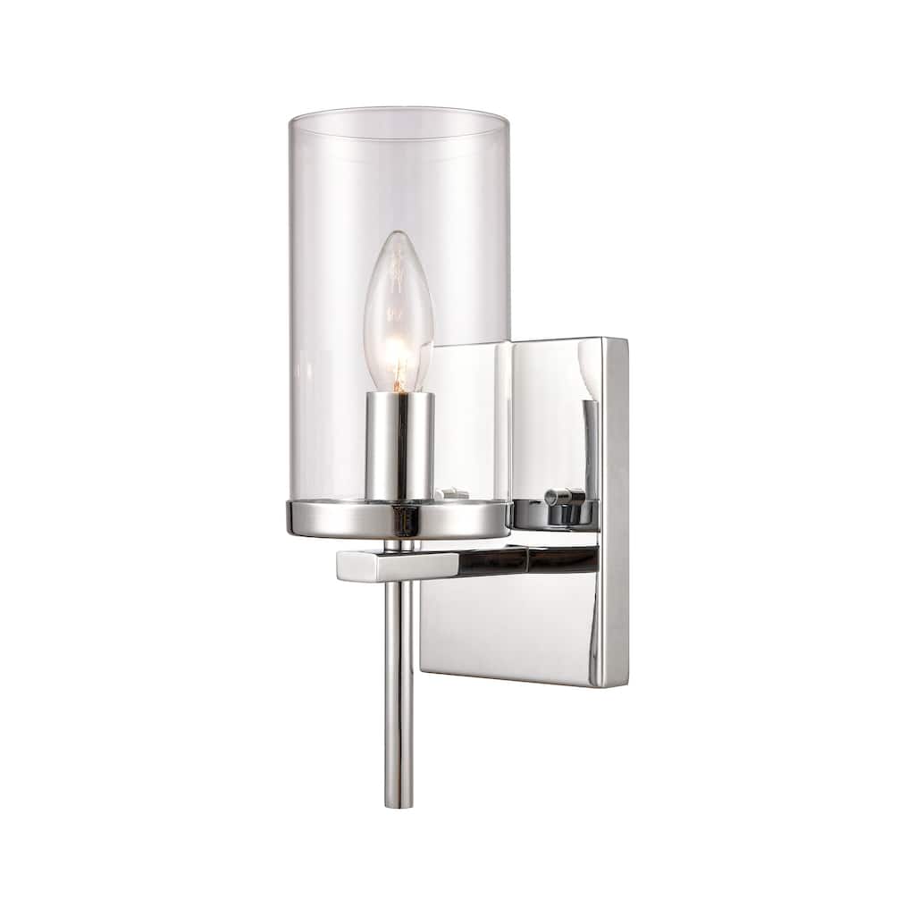 Elk Home Oakland Chrome With Clear Glass 1 Light Sconce