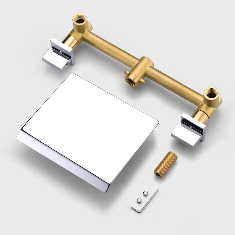 SUMERAIN Wall Mount Bathtub Faucet Waterfall Tub Filler Faucet Two