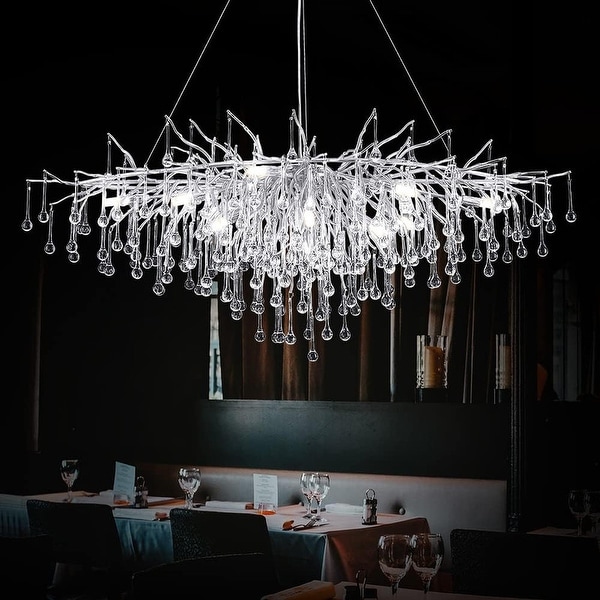 KAYLA Modern Indoor Crystal Chandelier for Dining Room Kitchen Island Ceiling Pendant Lighting Fixture On Sale Bed Bath Beyond 39886224