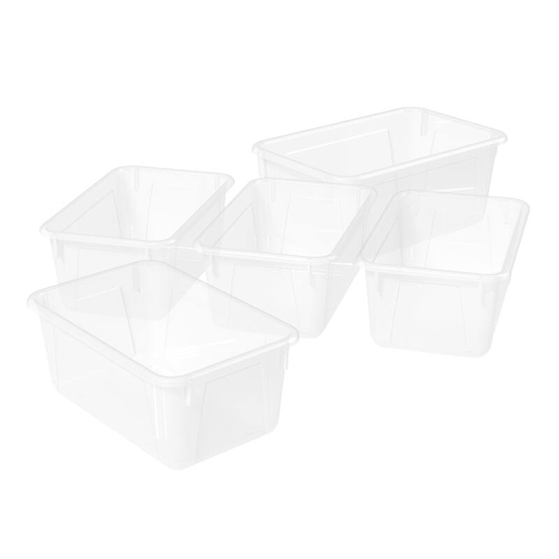 Storex Small Cubby Bin, Translucent, 5-Pack
