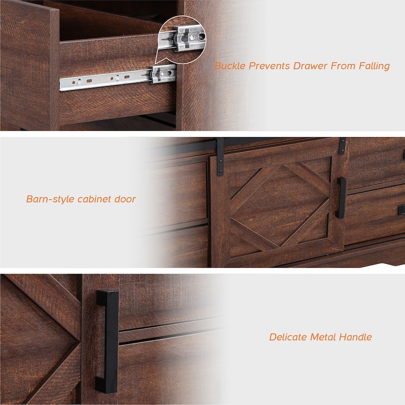 WAMPAT Modern Farmhouse TV Stand for up to 65" TVs