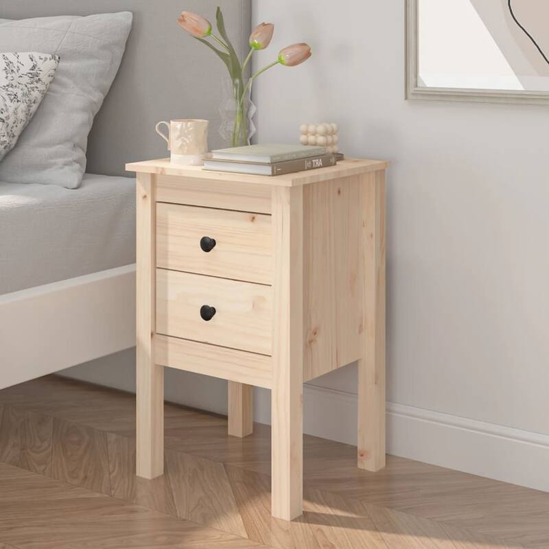 vidaXL Bedside Cabinet Pine Solid Pine Wood Medium Bedside Cabinet