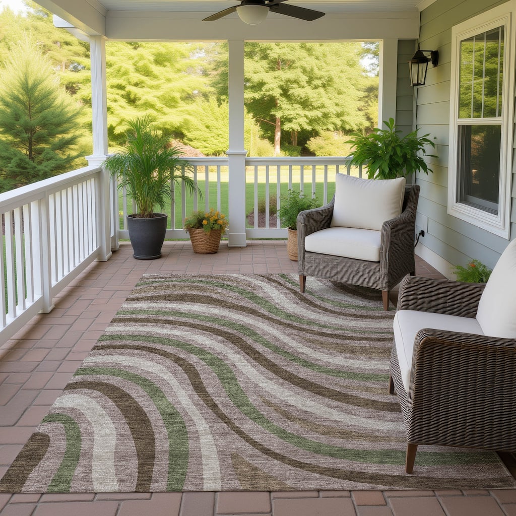 Machine Washable Indoor/ Outdoor Traditional Mimi Chantille Rug