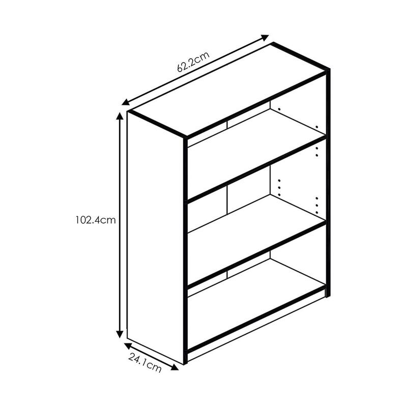 40.3 in. Tall Pink Wood 3-Shelf Bookcase