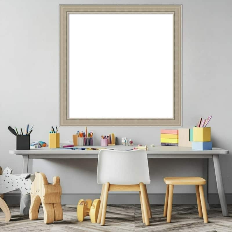 Amanti Art Mezzo Silver Framed Dry Erase Magnetic Board