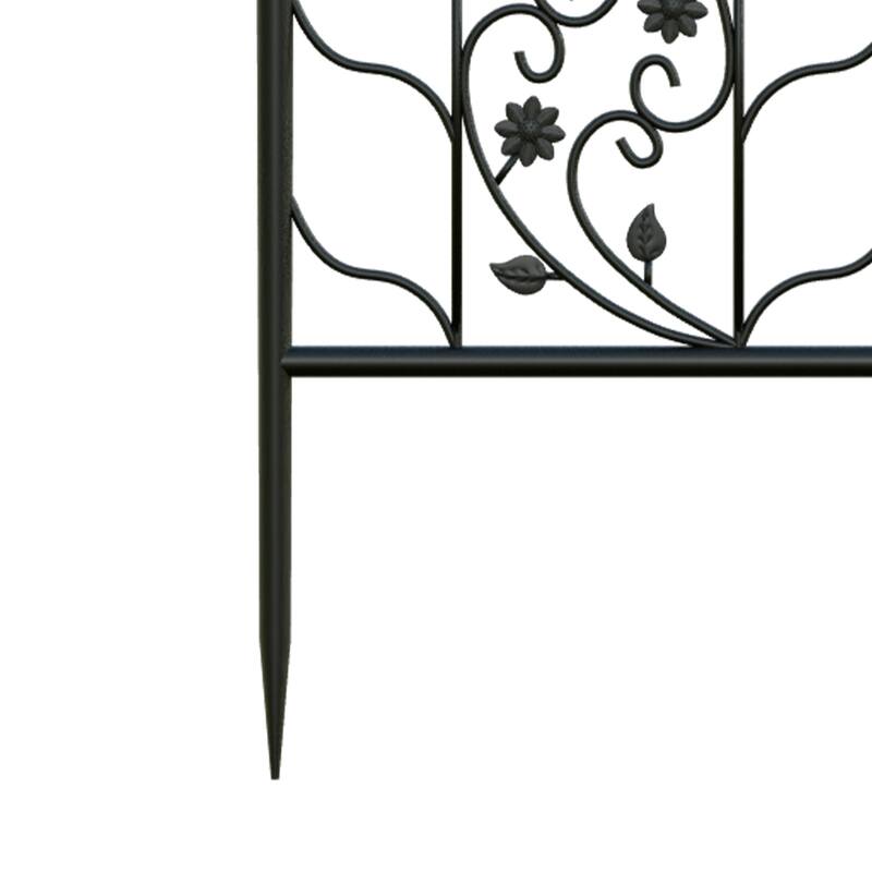 Black Iron Garden Wall Trellis Plant Climbing (Set of 2)