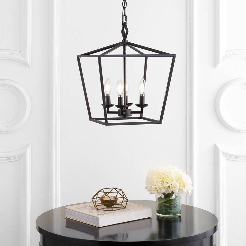 SAFAVIEH Lighting Maider 4-light Pendant - 14"x14"x22-94" - Oil Rubbed Bronze (Black) - 14Wx14Dx94H