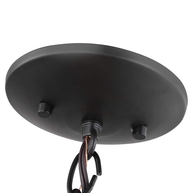 Classic Collection One-Light Antique Bronze Etched Glass Traditional Pendant Light - 7.480" x 14.570" x 9.250"