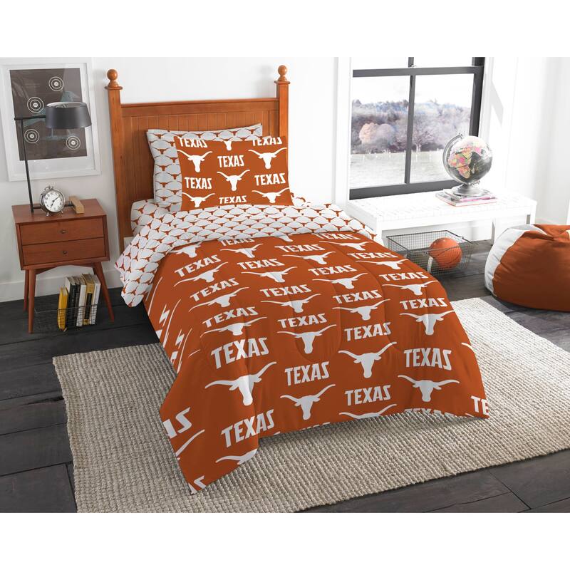 NCAA Rotary 5-piece Twin Bed in a Bag Set - Texas Longhorns - Twin