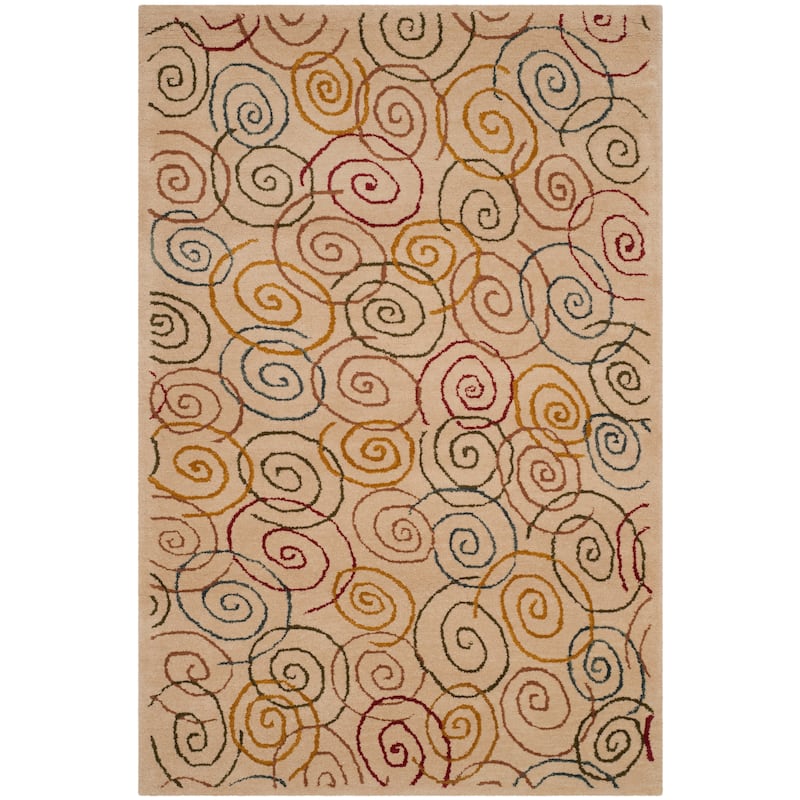 SAFAVIEH Handmade Hampton Reflection Modern Wool Rug - 4' x 6' - Tan - Runner/Rectangle