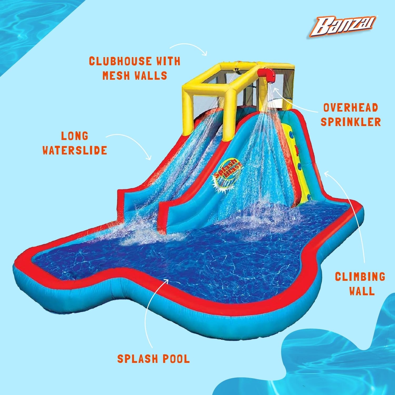 Splash Pool Slide And Soak Splash Park Inflatable Pool Banzai