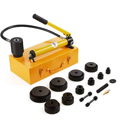 VEVOR 15 & 10 Ton Hydraulic Knockout Punch Kit 1/2"-2" Conduit Cutters 6-Piece KO Kits Metal Sheet Driver Tools Suitable