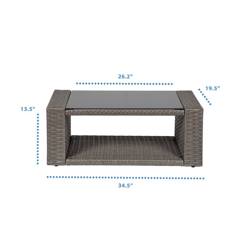 Grandview Outdoor 4-piece Grey Wicker Conversation Set