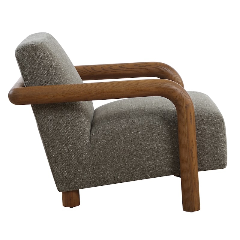 Curved Frame with Floating Seat Accent Chair - 35.5" - Brown