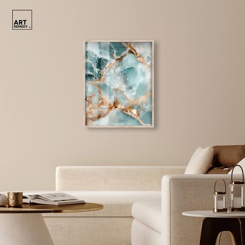 Teal Marble Majesty Shadowbox by Art Remedy