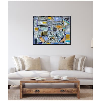 Kate and Laurel Sylvie Pacific Tower Horizontal Framed Canvas by Leah Nadeau