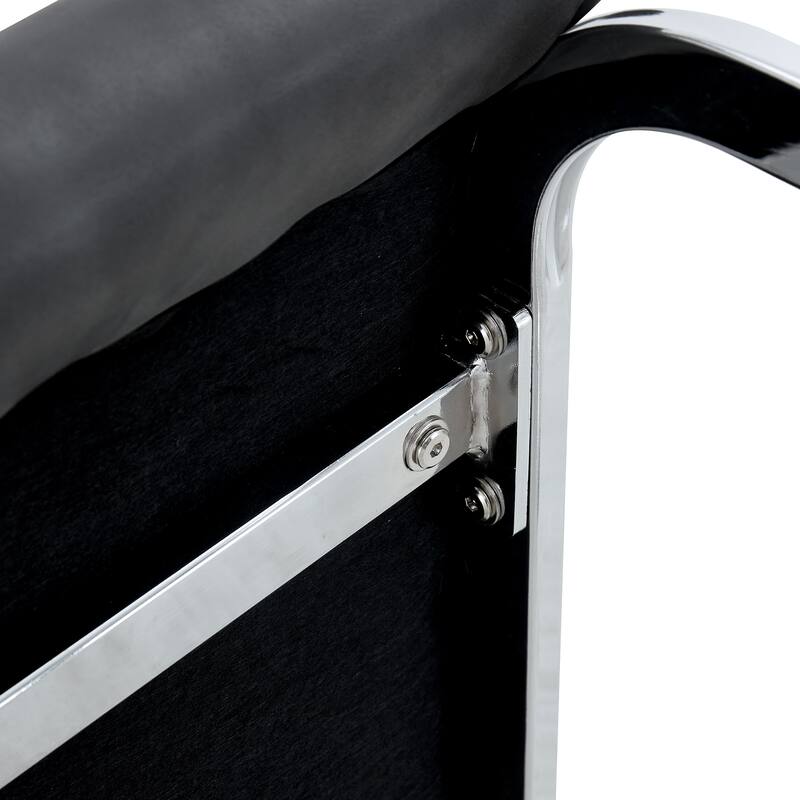 8 Piece PU High Elastic Dining Chair With High Backrest, Cushion, Silver Metal Legs For Dining Room Kitchen Living Room Bedroom