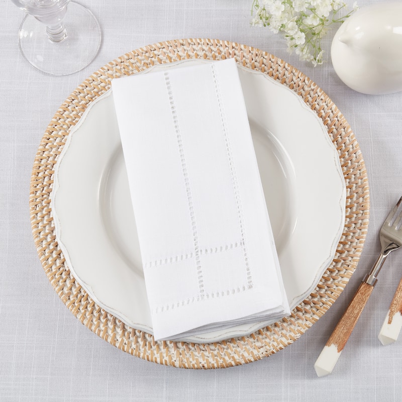Double Hemstitch Design Table Napkins (Set of 4)