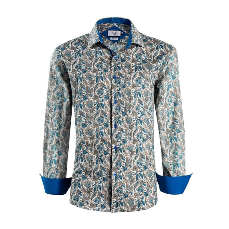 Elie Balleh Boys' Slim Fit Paisley Print Shirt - 18 - White