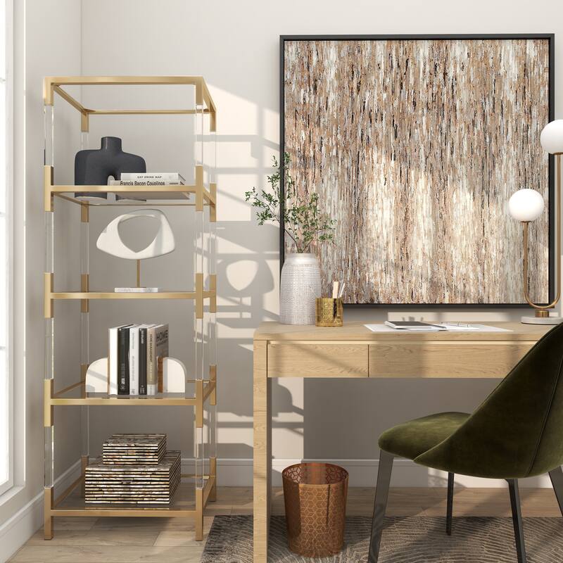 White Polystone Cut-Out Abstract Decorative Sculpture with Marble Stand