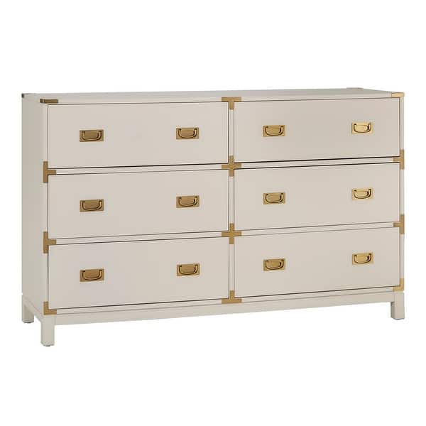 armada 6 drawer dresser with gold knobs Ameriwood Home Armada 6 Drawer Wide Dresser, Navy with Walnut Top, 32.05" H  x 54.13" W x 15.75" D