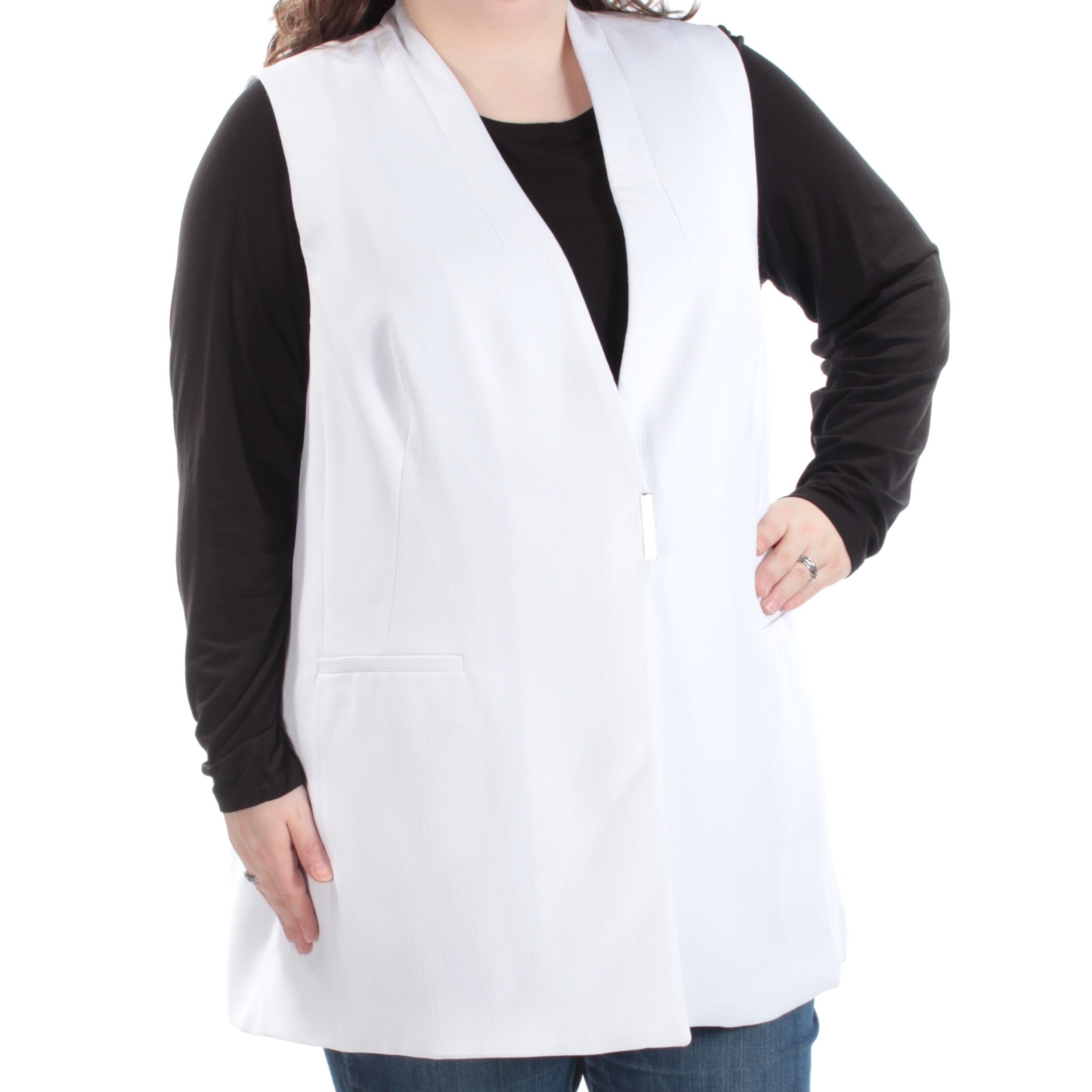 plus size white vest top
