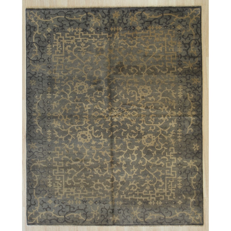 Black Handmade Wool Ningxia Rug by , Luxurious Area Rug for Adding Timeless Style and Warmth to Your Living Room