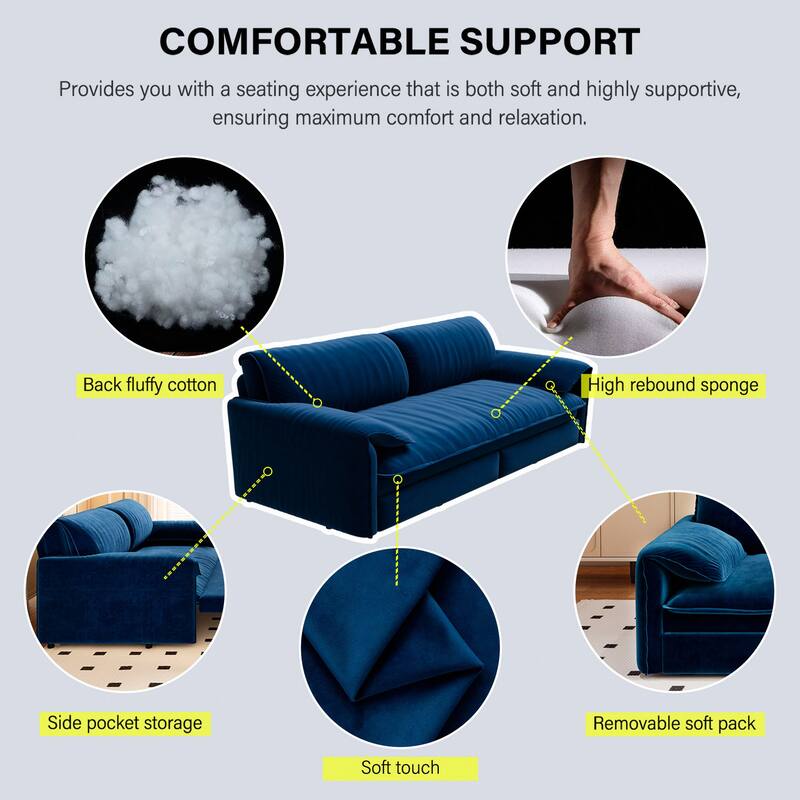 3-in-1 Convertible Sleeper with Side Storage,Multi-Functional Loveseat for Various Spaces