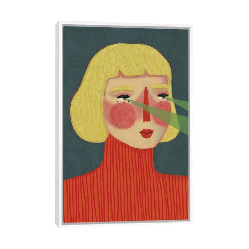 iCanvas "Lasers" by Renee Melia Framed - White - 26x18