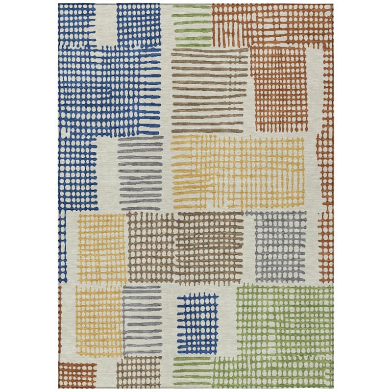 HomeRoots Geometric Transitional Rectangle Outdoor Rug