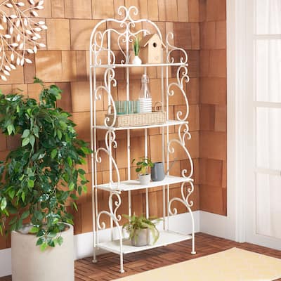 SAFAVIEH Outdoor Monserrat 4-Tier Shelf Unit - 66Wx25Dx13H