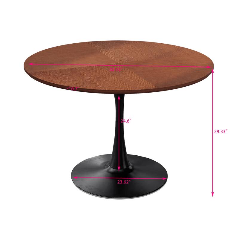 Modern Round Dining Table End Table Leisure Coffee Table with Metal Base