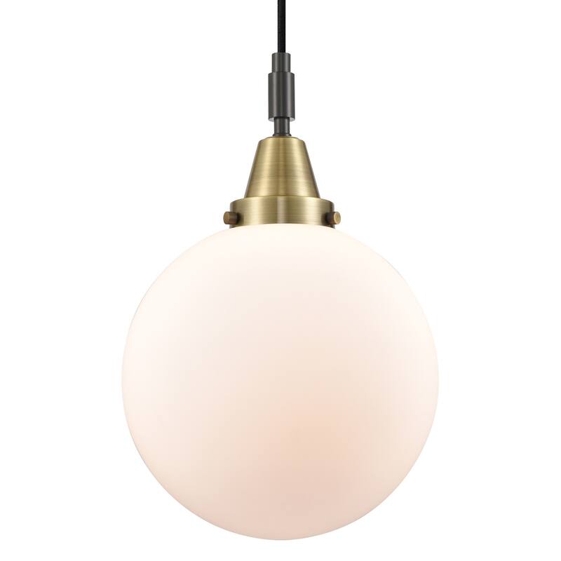 Innovations Lighting 447-1P-G201-10 Beacon 10" Wide Mini Pendant with - Black Antique Brass