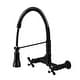 preview thumbnail 1 of 4, Heritage Two-Handle Wall-Mount Pull-Down Sprayer Kitchen Faucet Matte Black
