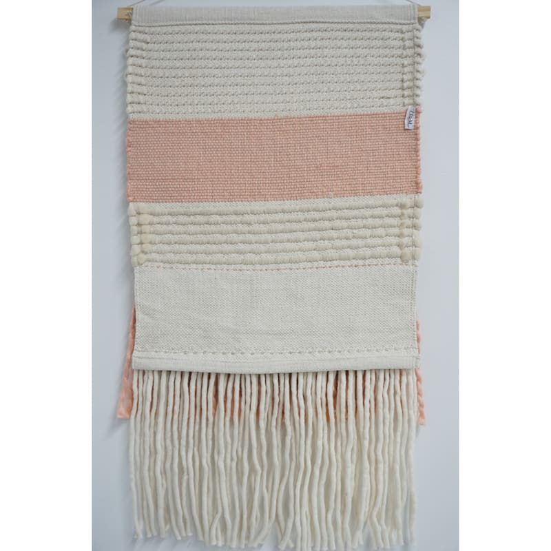Home&Manor Wool and Cotton Large Macrame Wall Hanging with Rod Included - Exact Size