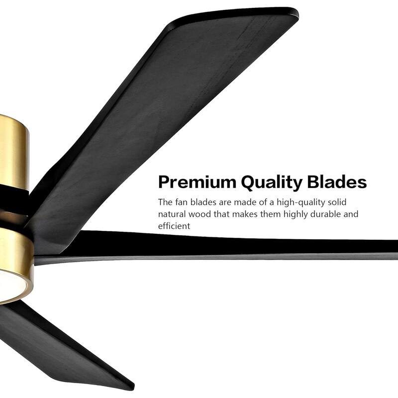 64 in. Gold Aero Blade Ceiling Fan with LED Light and Remote - 64"D x 64"W x 21"H