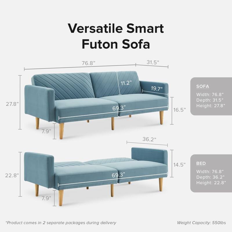 Mopio Chloe Futon Convertible Sofa Sleeper Futon
