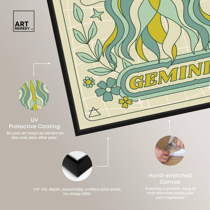 Gemini Stars Card Canvas by Art Remedy