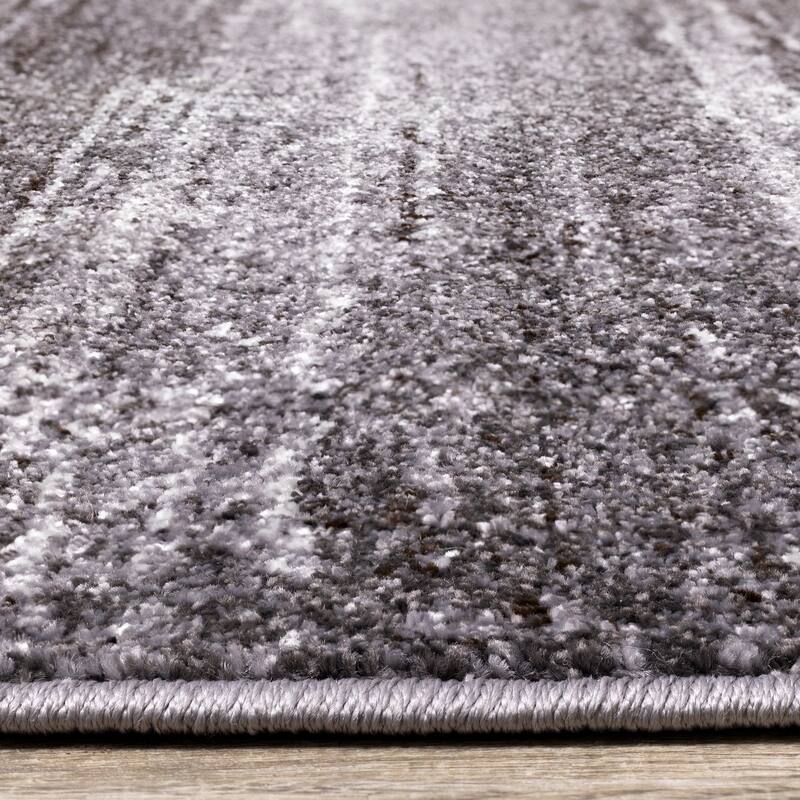 May Collection - Cream/Grey Distressed Lines Rug