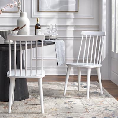 Lifestorey Lowry Solid Wood Spindle Dining Chairs (Set of 4)